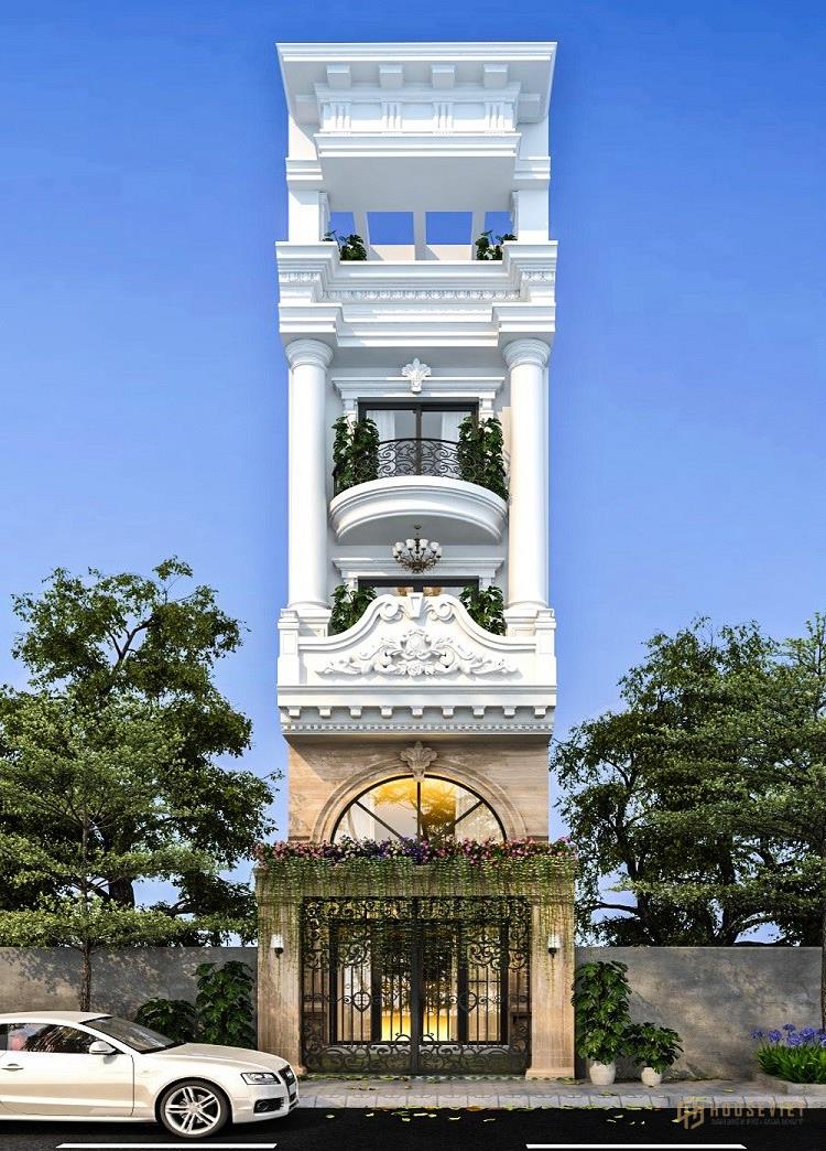 mẫu nhà đẹp 3 tầng 1 tum