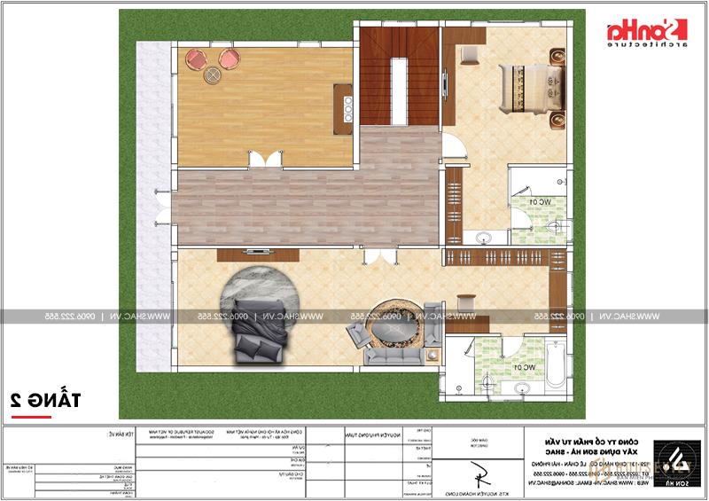 Biệt thự 2 tầng mái thái 180m2 hiện đại tại Hải Phòng - SH BTD 0064 5 Mặt bằng công năng 2