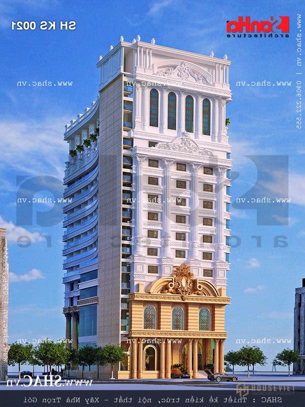 Mặt sau của khách sạn 4 sao sang trọng Mặt sau của khách sạn sh ks 0021