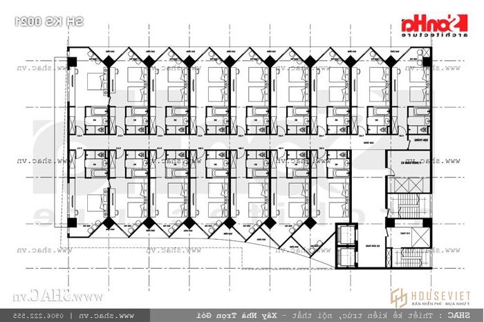 Sơ đồ mặt bằng khách sạn 4 sao Sơ đồ mặt bằng khách sạn 4 sao sh ks 0021