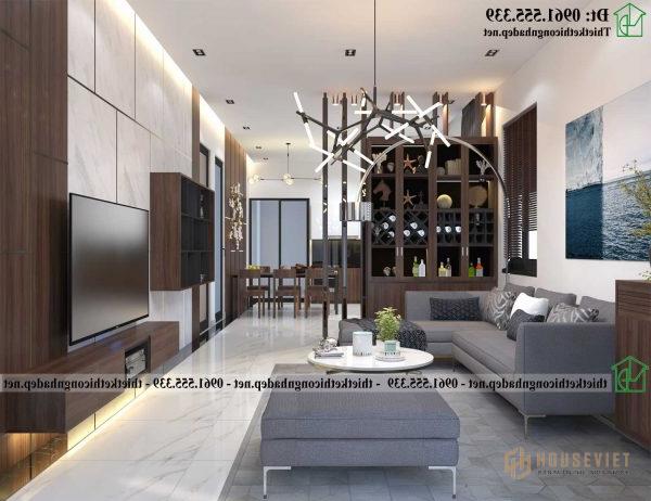 Thiết kế nội thất phòng khách nhà cấp 4 đẹp NDNC472