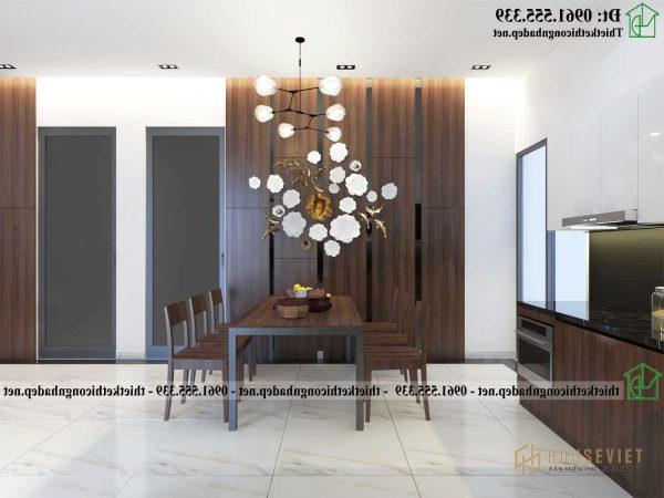 Bộ bàn ăn vách ngăn nhà cấp 4 đẹp NDNC472