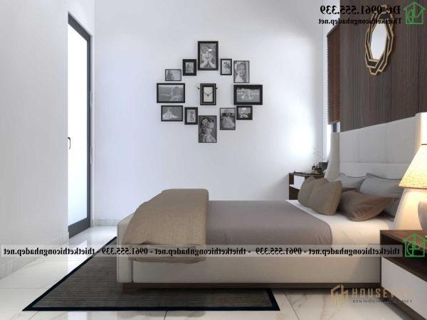Thiết kế nội thất phòng ngủ master: Mẫu giường bọc da NDNC472 