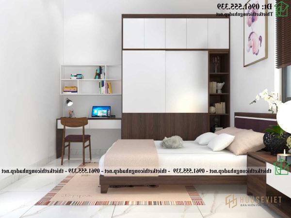 Giường và tủ quần áo cho phòng ngủ bé gái NDNC472