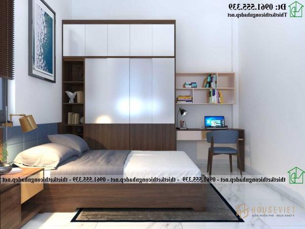 Thiết kế nội thất phòng ngủ đẹp gỗ công nghiệp NDNC472