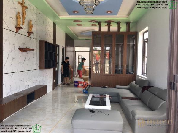 Thiết kế nội thất phòng khách nhà cấp 4 mái thái NDNC472