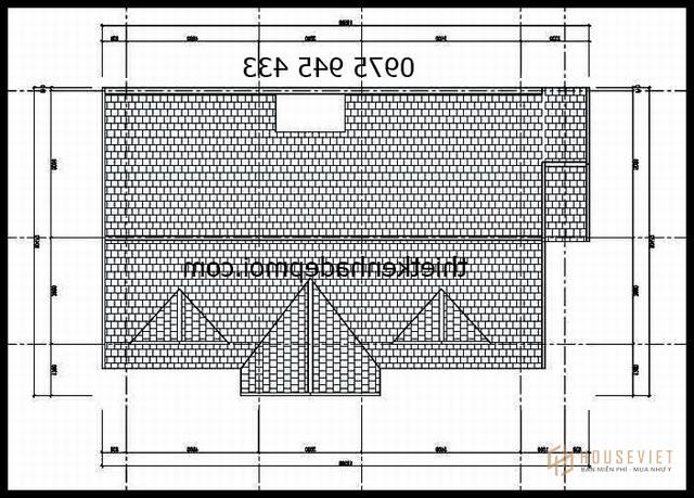 Bản vẽ thiết kế nhà cấp 4 hiện đại 3 phòng ngủ 