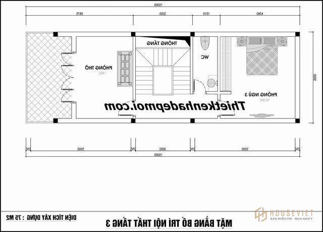 Bản vẽ thiết kế nhà 2 tầng