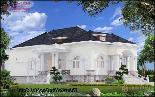Biệt thự vườn 1 tầng 3 phòng ngủ phong cách Châu Âu