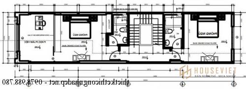 Mặt bằng tầng 2 nhà phố 4,5x18m