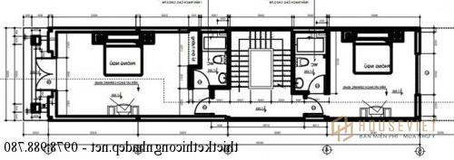 Mặt bằng tầng 3 nhà phố 4,5x18m