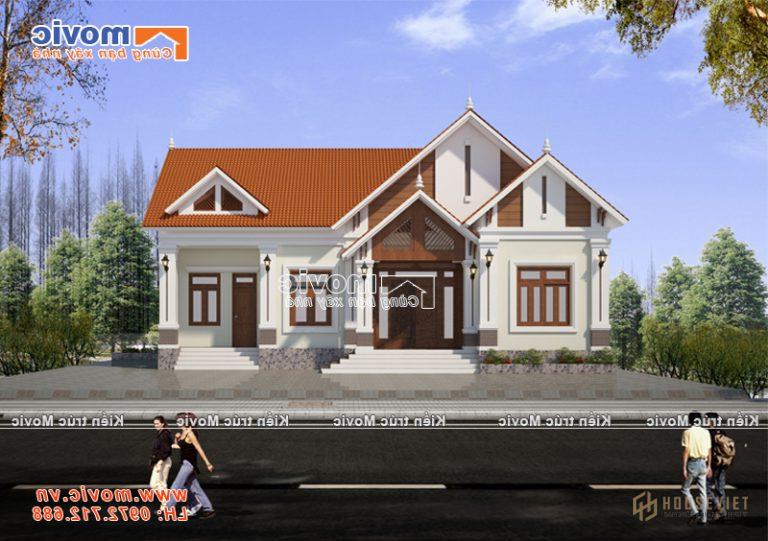 Mẫu nhà 1 tầng đẹp đơn giản hiện đại - MV1863