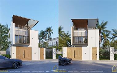 Nhà phố 2 tầng 1 tum được "thổi hồn" kiến ​​trúc hiện đại tại Khánh Hòa