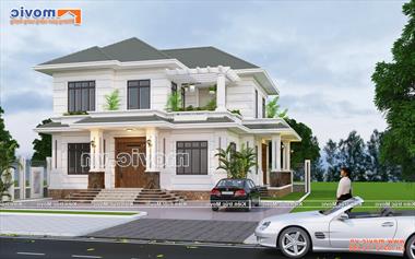 Mẫu biệt thự vườn mái thái 150m2 kiểu Nhật đẹp BT2014
