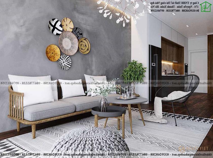 Thiết kế nội thất phòng khách nhà ống cấp 4 đẹp