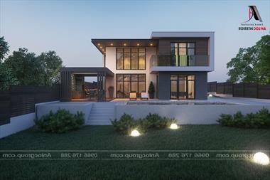 Thiết kế nhà biệt thự 2 tầng phong cách hiện đại