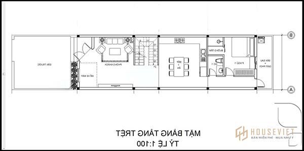 Mẫu thiết kế nhà 2 tầng kích thước 6x15m