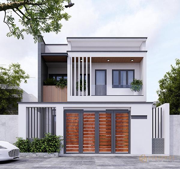 Mẫu thiết kế nhà 2 tầng mặt tiền 6m.