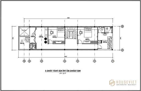 Bản vẽ thiết kế nhà 2 tầng 6x15m