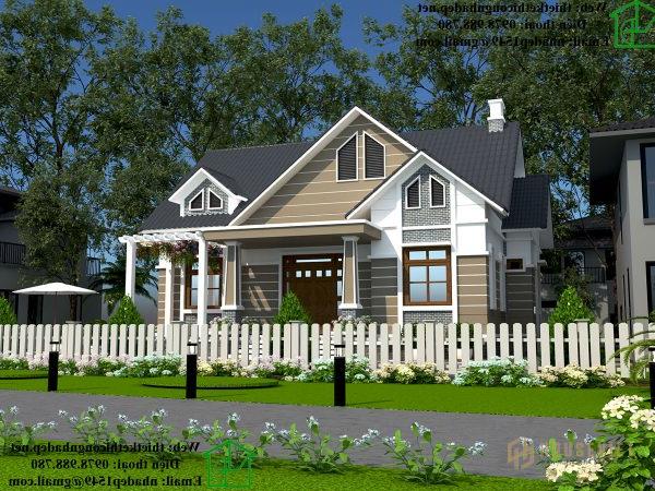 Mẫu biệt thự nhà vườn mái thái đẹp DBT1T57.