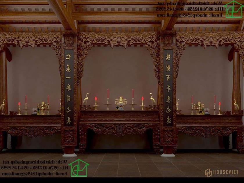 Thiết kế nội thất nhà thờ họ NDNTH16