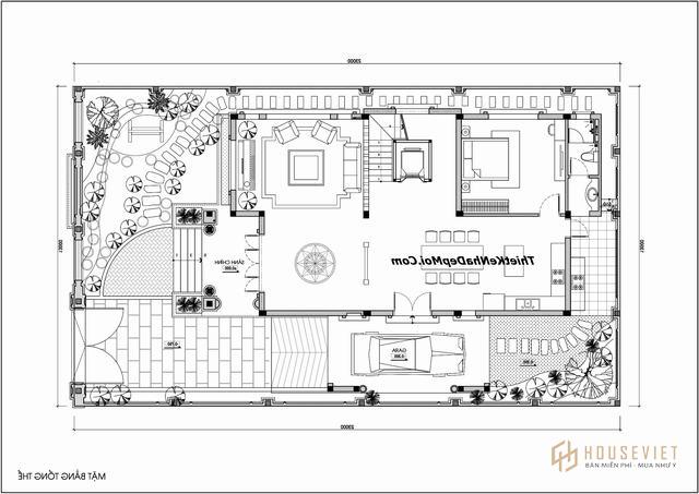 Mặt bằng kiến trúc villa kiểu châu âu cao cấp