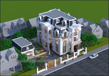Mẫu biệt thự vườn 1000m2 đẹp 3 tầng kiểu Pháp tân cổ điển anh Tuyển