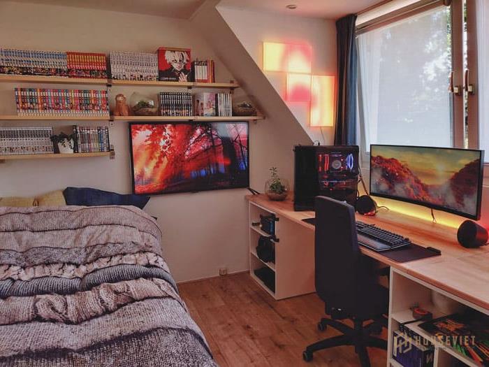 Lựa chọn vách thạch cao, vách thạch cao là phương pháp cách âm hiệu quả hiện nay trong các thiết kế phòng ngủ cho game thủ