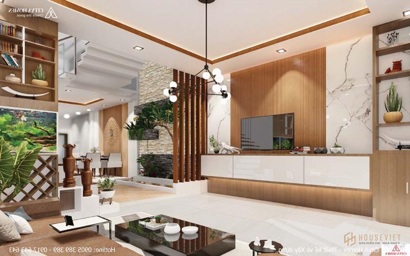 Không gian tổng thể của ngôi nhà rộng rãi và thoáng mát