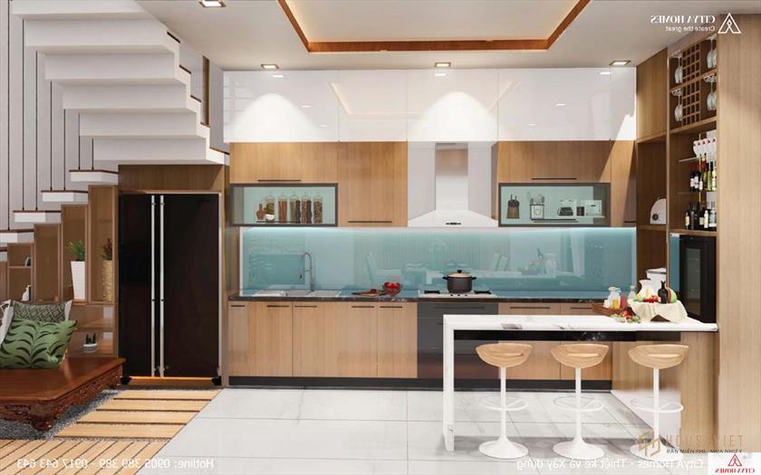 Không gian bếp phụ phía sau nhà