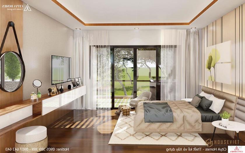 Mẫu phòng ngủ chính được lấy sáng từ ban công