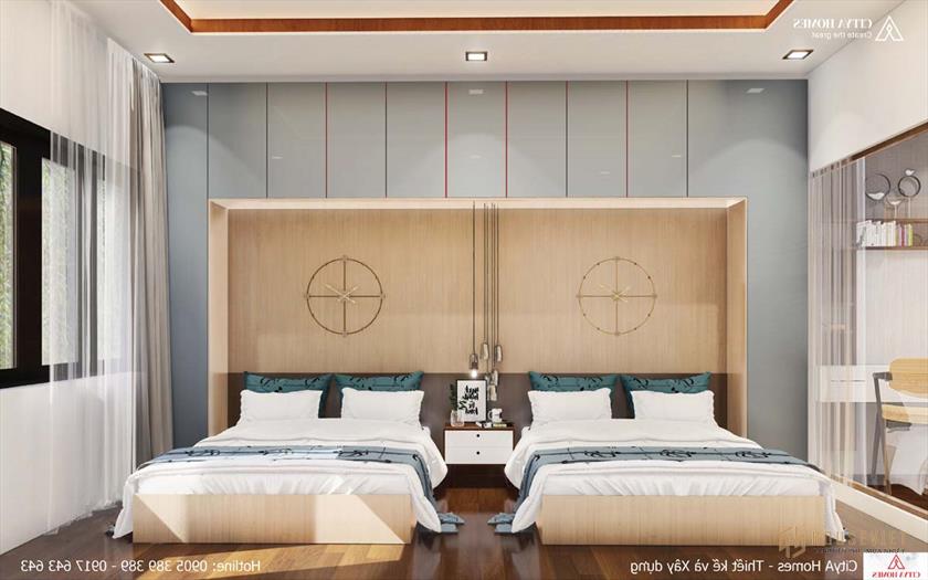 Thiết kế nội thất phòng ngủ giường đôi