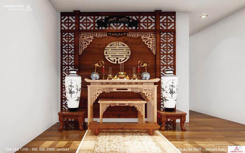 Phòng thờ trang nghiêm ở nơi cao nhất trong nhà.