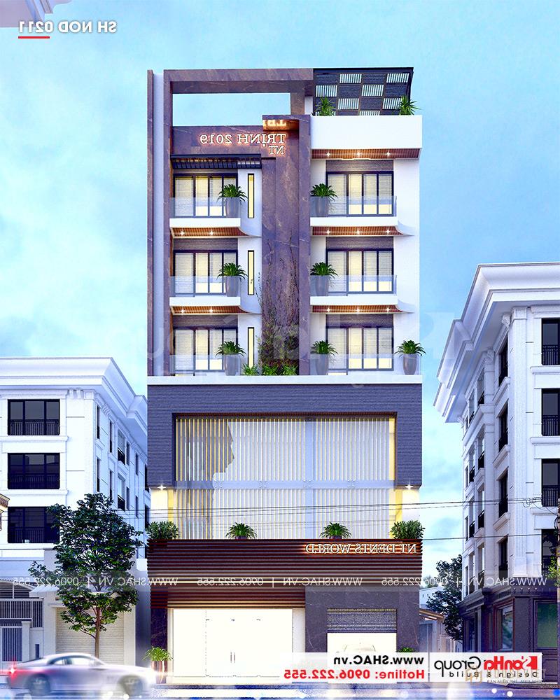 Chiêm ngưỡng phối cảnh kiến ​​trúc nhà phố 6 tầng và kinh doanh tại Hà Nội mặt tiền 12m32 khang trang, uy nghi và vững chãi nhất 