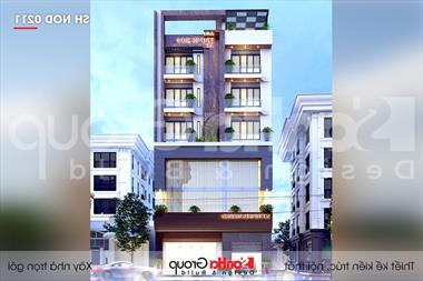 Mẫu nhà ống hiện đại 6 tầng kết hợp kinh doanh 12,32mx 10,16m tại Hà Nội - SH NOD 0211