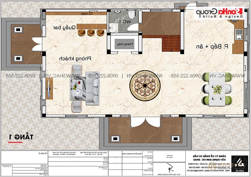 Bản vẽ mặt bằng công năng tầng 1