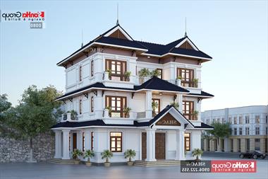 Mẫu thiết kế biệt thự song lập 3 tầng hiện đại tại Hải Phòng - SH BTD 0080