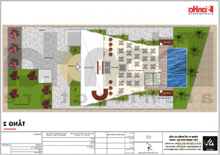 Công năng mặt bằng tầng 2 khách sạn 4 sao tân cổ điển tại Phú Quốc 