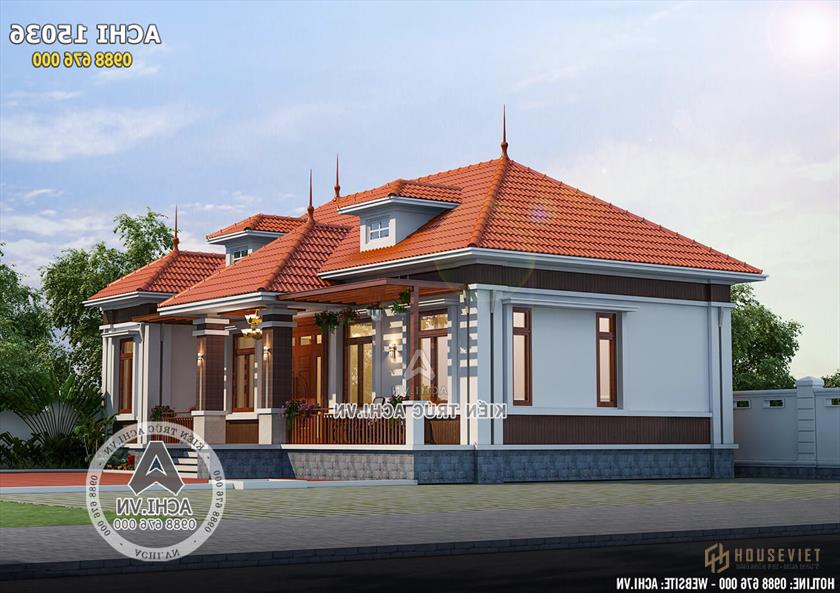 Toàn cảnh mẫu biệt thự mái thái 1 tầng đơn giản đẹp giá rẻ