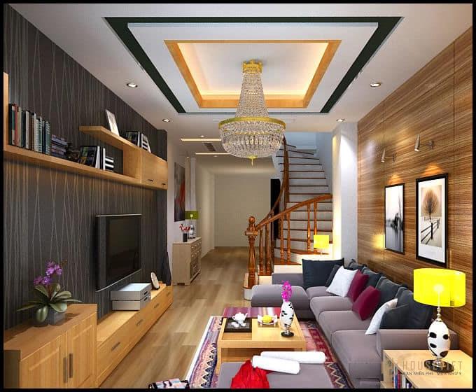 Mẫu thiết kế nhà ống 4,5x20m phòng khách