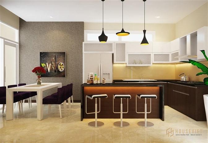 Mẫu thiết kế nhà ống 4,5x20m có bếp