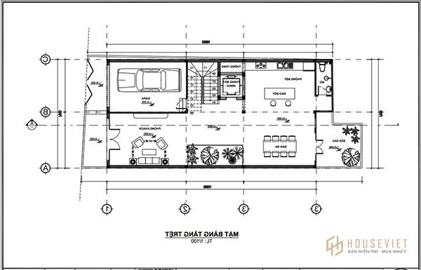 Bản vẽ nhà đẹp 2 tầng 5x15