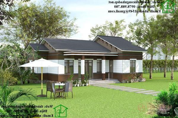 Phối cảnh mặt tiền mẫu nhà nhỏ mái thái NDNC455.