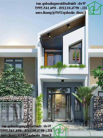 Không gian nhà phố đẹp với mái chéo.