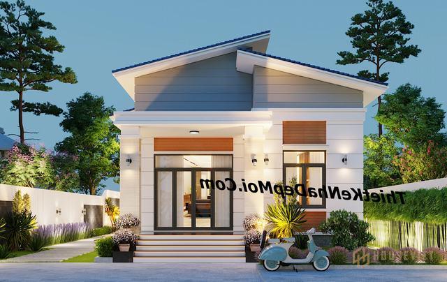 Nhà ngói nam bộ đẹp mái lệch