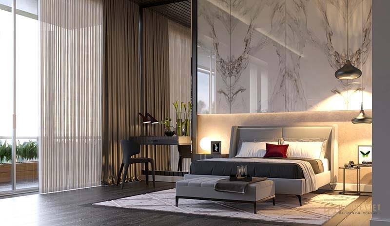 Phòng ngủ chính thiết kế hiện đại