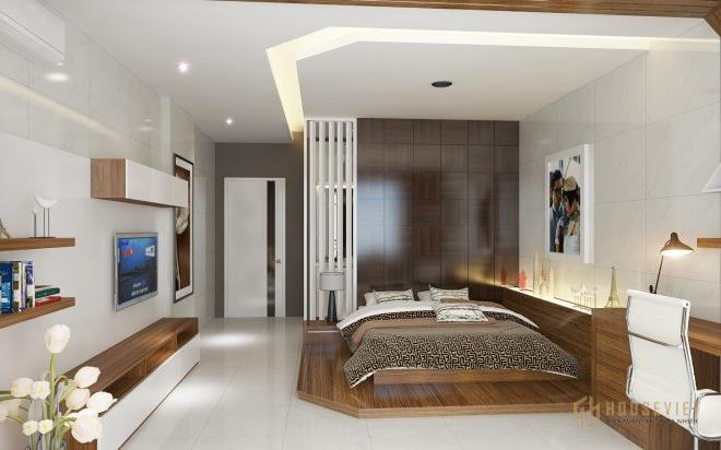 Phòng ngủ và khu vực làm việc được bố trí tách biệt với nhau