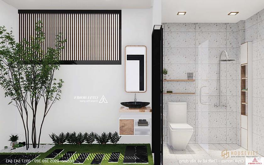 Không gian xanh ngay cạnh phòng tắm