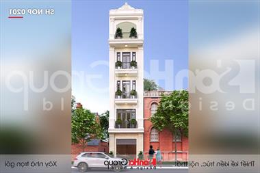 Mẫu thiết kế nhà ống tân cổ điển 5 tầng kết hợp kinh doanh tại Hải Phòng - SH NOP 0201