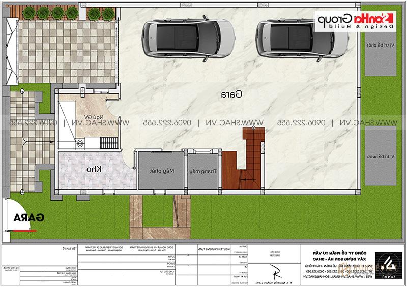 Mặt bằng tầng hầm biệt thự tân cổ điển tại sài gòn 
